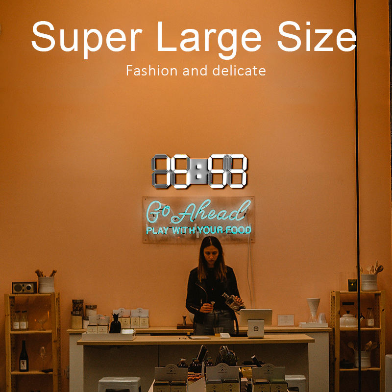 EMAF 15 Inch 3D LED Digital Wall Clock with Remote