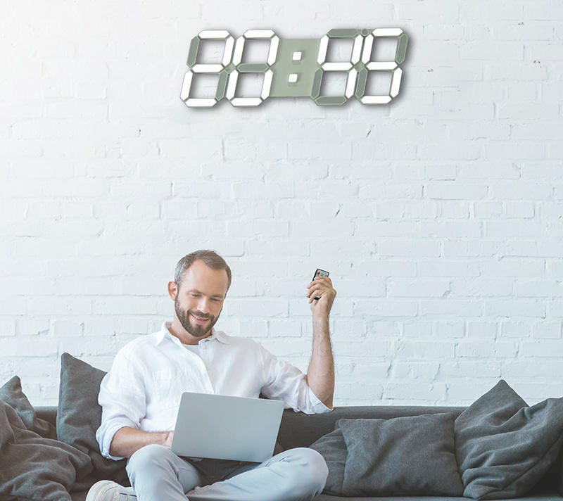 EMAF 15 Inch 3D LED Digital Wall Clock with Remote